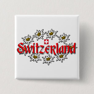 Schweiz Edelweiss Sq Button