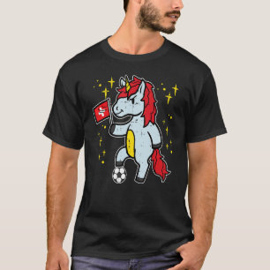 Schweiz Einhorn Fußball Fan Fan Girl T-Shirt