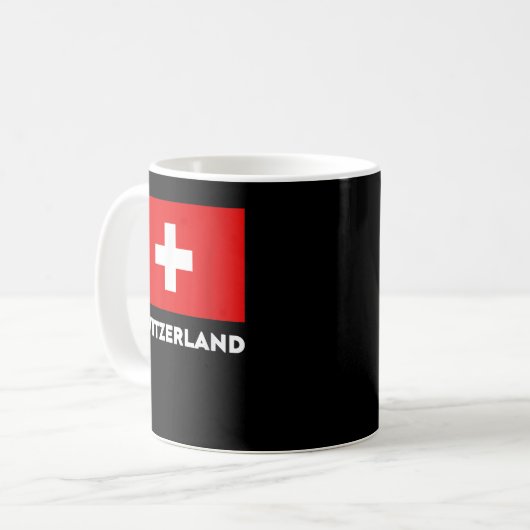 Schweiz Fahne Suisse Schweiz Schweiz Weiße Schweiz Kaffeetasse (Vorderseite Links)