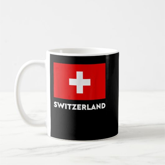 Schweiz Fahne Suisse Schweiz Schweiz Weiße Schweiz Kaffeetasse (Links)