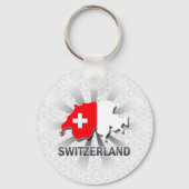 Schweiz Flag Karte 2.0 Schlüsselanhänger (Vorderseite)