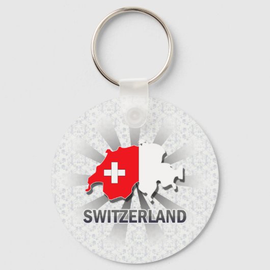 Schweiz Flag Karte 2.0 Schlüsselanhänger (Vorderseite)