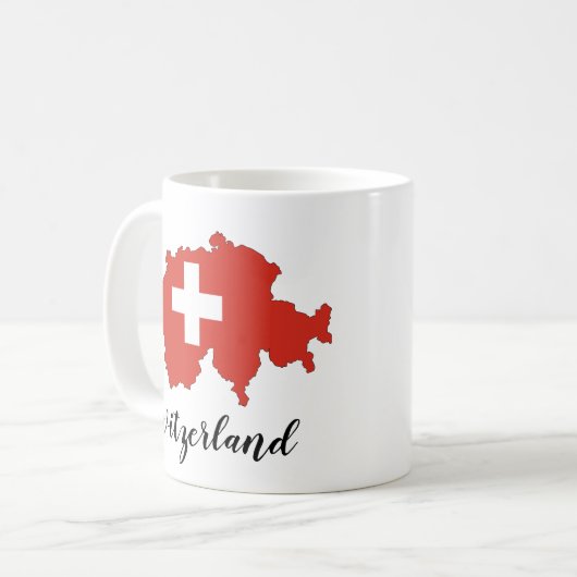 Schweiz Flag Karte Kaffeetasse (Vorderseite Links)