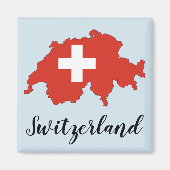 Schweiz Flag Karte Magnet (Vorne)