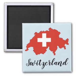 Schweiz Flag Karte Magnet