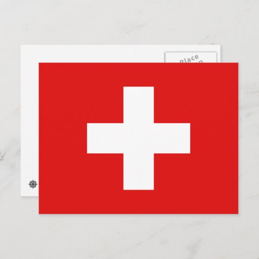 Schweiz Flag Postkarte (Vorne/Hinten)