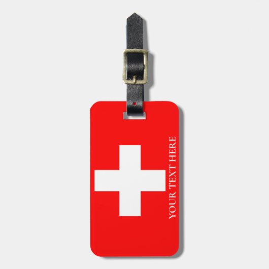 Schweiz Flag Schweiz Schweiz Schweiz Gepäckanhänger (Vorderseite vertikal)