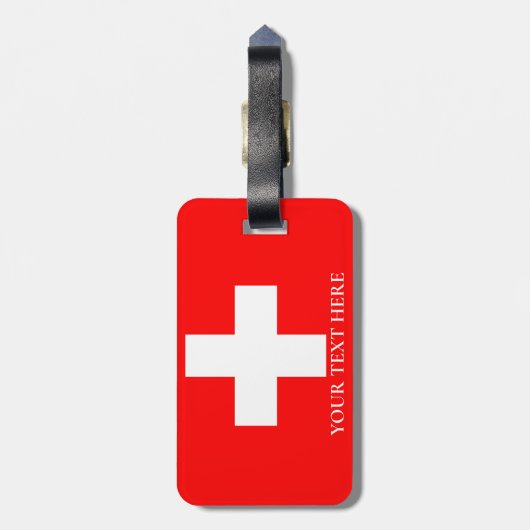 Schweiz Flag Schweiz Schweiz Schweiz Gepäckanhänger (Rückseite vertikal)
