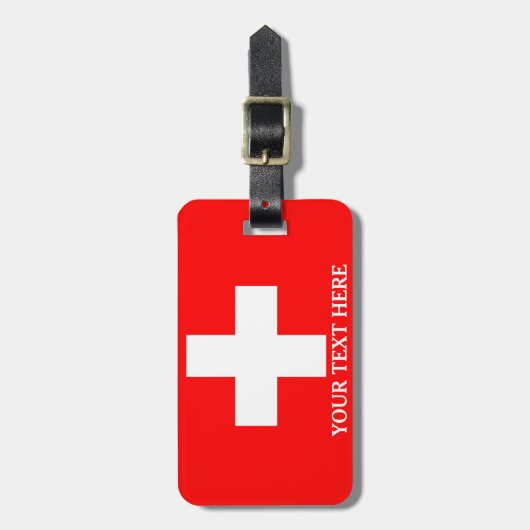 Schweiz Flag Schweiz Schweiz Schweiz Gepäckanhänger (Vorderseite vertikal)