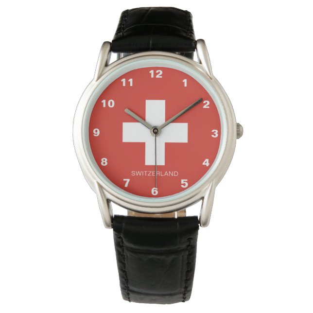 Schweiz-Flag-Überwachung Armbanduhr (Vorderseite)