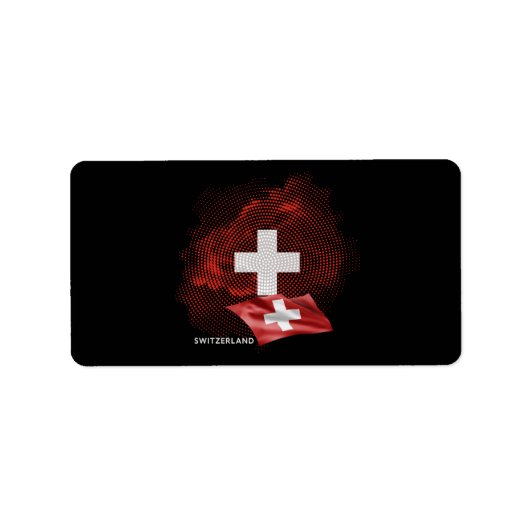 Schweiz Flagge Adressaufkleber (Vorne)