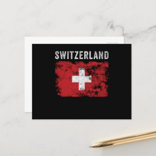 Schweiz Flagge beschädigt - Schweizer Flagge Postkarte