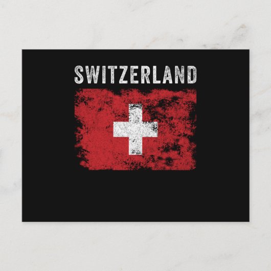 Schweiz Flagge beschädigt - Schweizer Flagge Postkarte (Vorderseite)