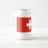Schweiz Flagge Bierglas (Vorderseite Links)