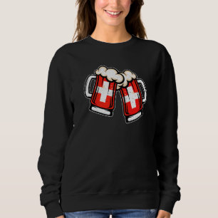 Schweiz Flagge Bierkrug  Cooles Schweizer Bier Sweatshirt