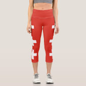 Schweiz Flagge Capri Leggings (Vorderseite)