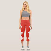 Schweiz Flagge Capri Leggings (Vorderseite)