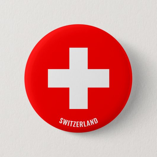 Schweiz Flagge Charming Patriotic Button (Vorderseite)