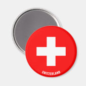 Schweiz Flagge Charming Patriotic Magnet (Vorderseite/Rückseite)