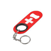 Schweiz Flagge Charming Patriotic Mini Flaschenöffner (Rückseite Schrägansicht)