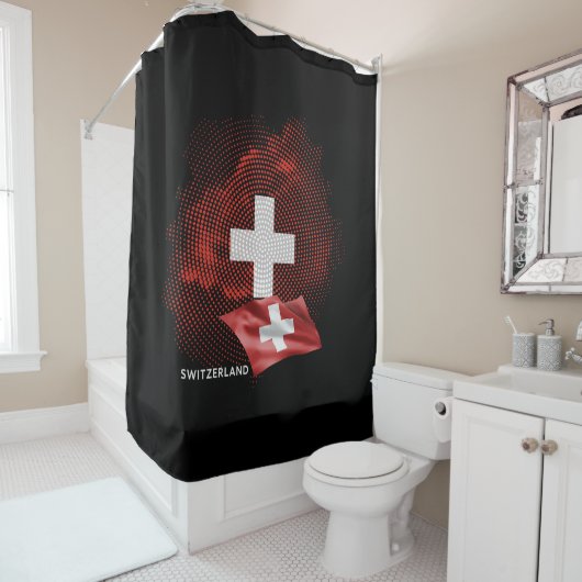 Schweiz Flagge Duschvorhang (Beispiel)