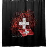 Schweiz Flagge Duschvorhang (Vorderseite)
