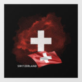 Schweiz Flagge Fensteraufkleber (Blatt)