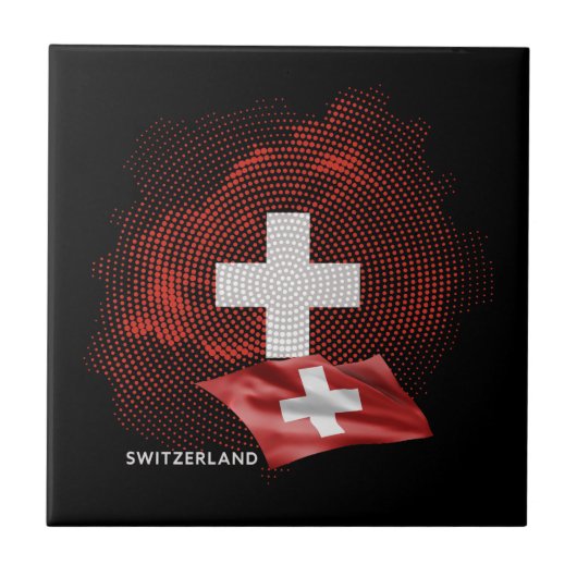 Schweiz Flagge Fliese (Vorderseite)