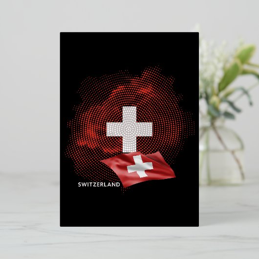 Schweiz Flagge Folieneinladung (Stehend vorne)