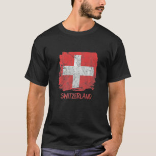 Schweiz Flagge Frauen Männer Schweizer Vintage Roo T-Shirt
