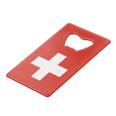 Schweiz Flagge Geldbeutel Flaschenöffner (Rückseite Schrägansicht)