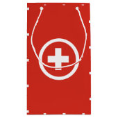 Schweiz Flagge Geschenktasche Kleine Geschenktüte (Rückseite)