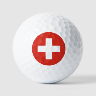 Schweiz Flagge Golfball