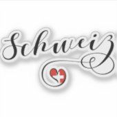 Schweiz Flagge im Herzen, Schweiz, Schweiz Aufkleber (Vorderseite)