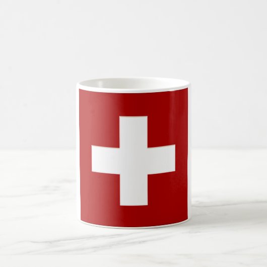 Schweiz-Flagge in Chrome Grapphics-Coffe-Tasse Kaffeetasse (Mittel)
