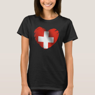 Schweiz-Flagge in Herzform Schweizer Schweiz T-Shirt