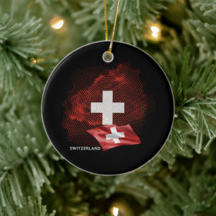 Schweiz Flagge Keramik Ornament