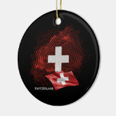Schweiz Flagge Keramik Ornament (Links)
