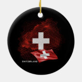 Schweiz Flagge Keramik Ornament (Hinten)