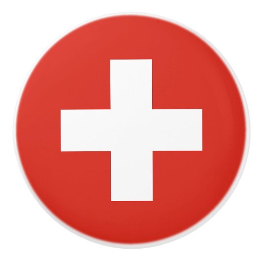 Schweiz Flagge Keramikknauf (Vorderseite)