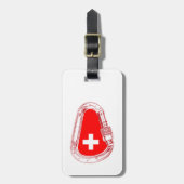 Schweiz Flagge Klettersteig Carabiner Gepäckanhänger (Vorderseite vertikal)