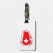 Schweiz Flagge Klettersteig Carabiner Gepäckanhänger (Rückseite vertikal)
