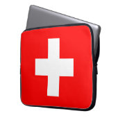 Schweiz Flagge Laptopschutzhülle (Vorderseite Links)