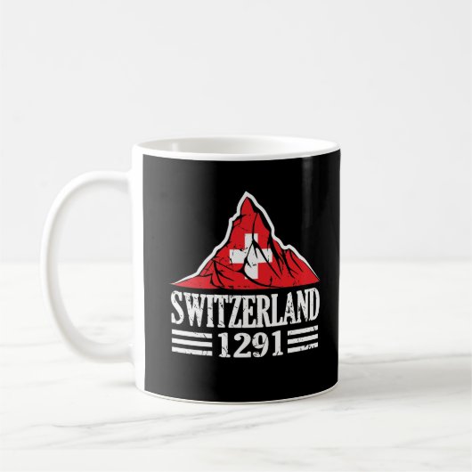 Schweiz Flagge Matterhorn Seit 1291 Kaffeetasse (Links)
