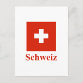 Schweiz Flagge mit Name in deutscher Sprache Postkarte (Vorderseite)