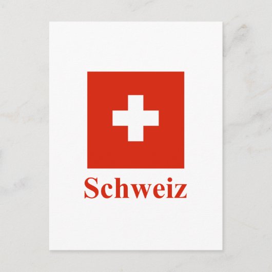 Schweiz Flagge mit Name in deutscher Sprache Postkarte (Vorderseite)