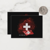 Schweiz Flagge Mitteilungskarte (Vorderseite/Rückseite Beispiel)