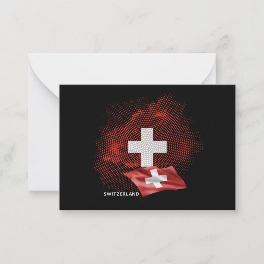 Schweiz Flagge Mitteilungskarte (Vorderseite)