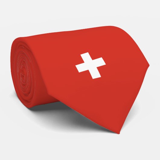 Schweiz Flagge Neck Tie Krawatte (Gerollt)