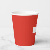 Schweiz Flagge Pappbecher (Vorderseite)